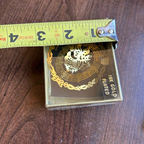 2 Vintage 18K Gold Plated Brass Christmas Ornaments By Christmas Fantasy in Box - Picture 7 of 7